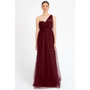 Jenny Yoo  Black Cherry Tulle Annabelle Feminine Bridesmaid Dress